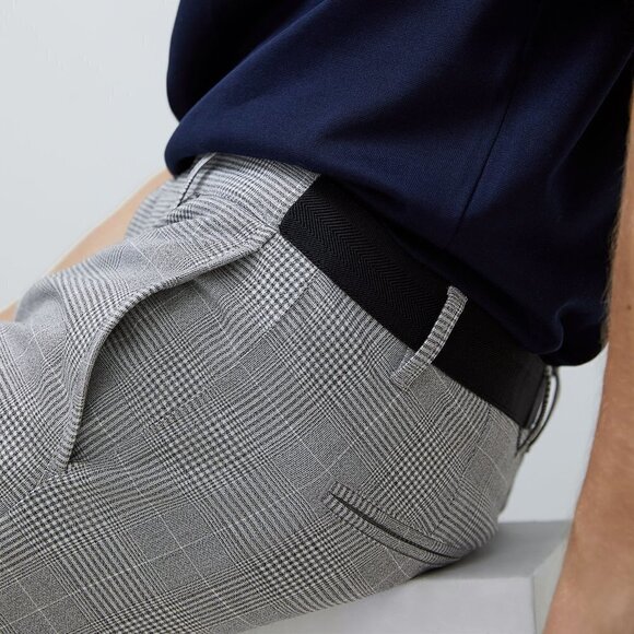 ZARA | Plaid Trousers Stretch Waist Dress Pants | Sz. XL - Picture 4 of 14